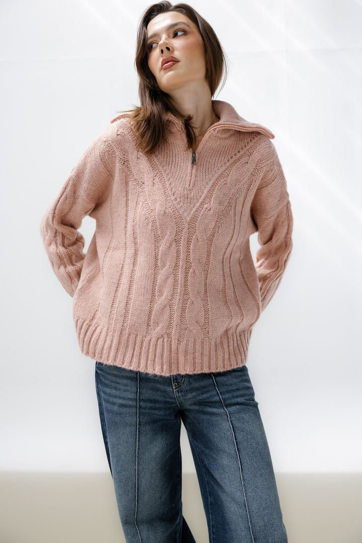 Zipper Knitted Sweater