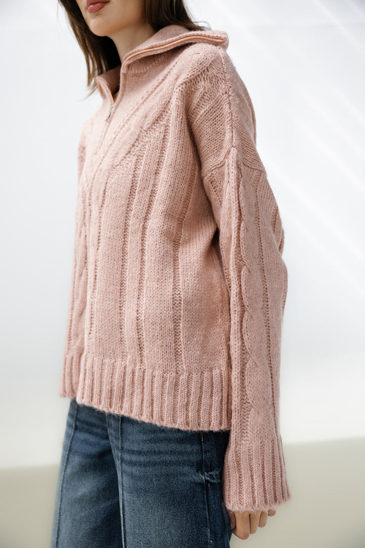 Zipper Knitted Sweater