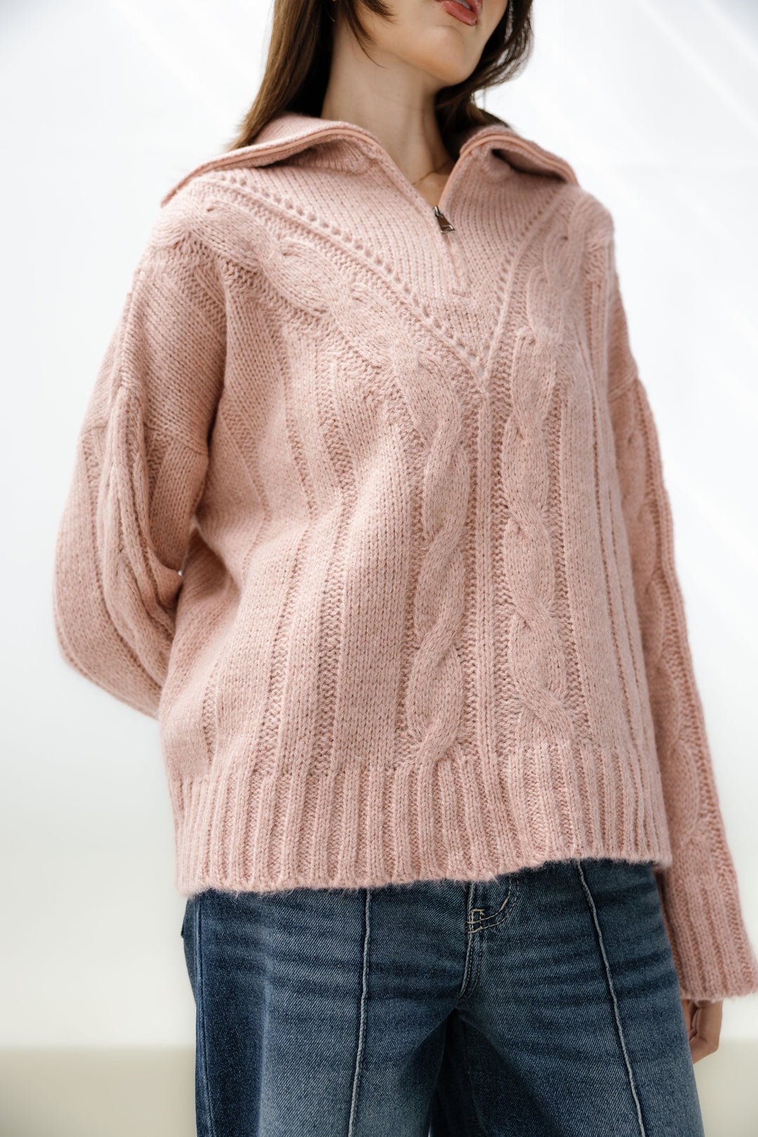Zipper Knitted Sweater