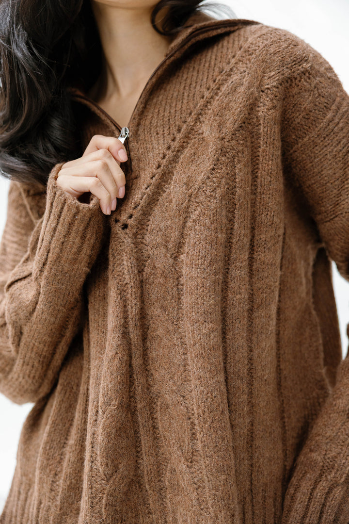 Zipper Knitted Sweater
