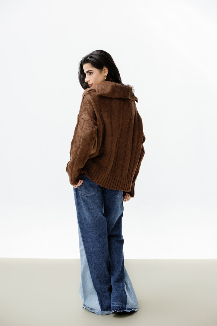 Zipper Knitted Sweater