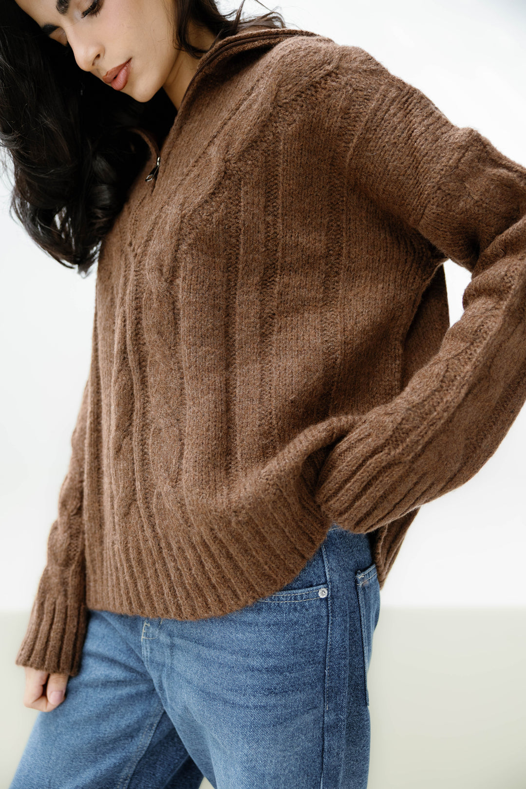 Zipper Knitted Sweater