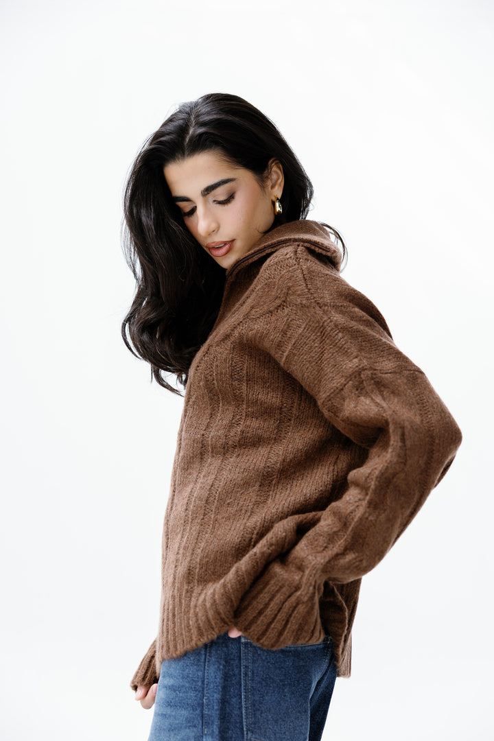 Zipper Knitted Sweater