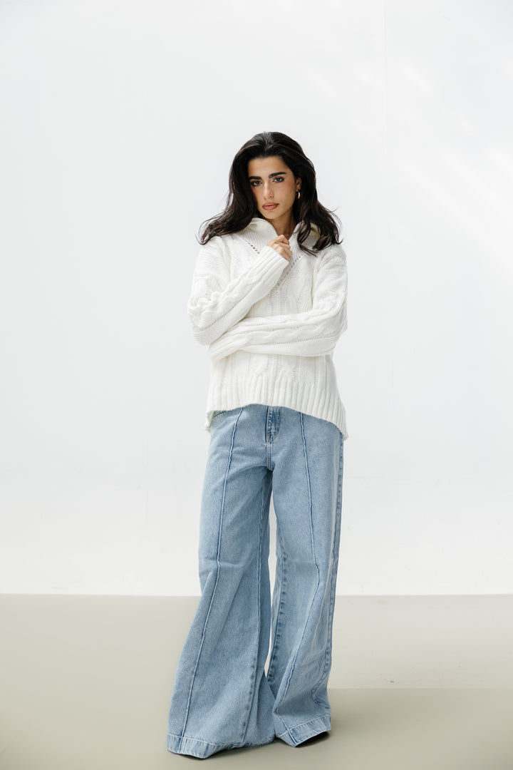 Zipper Knitted Sweater