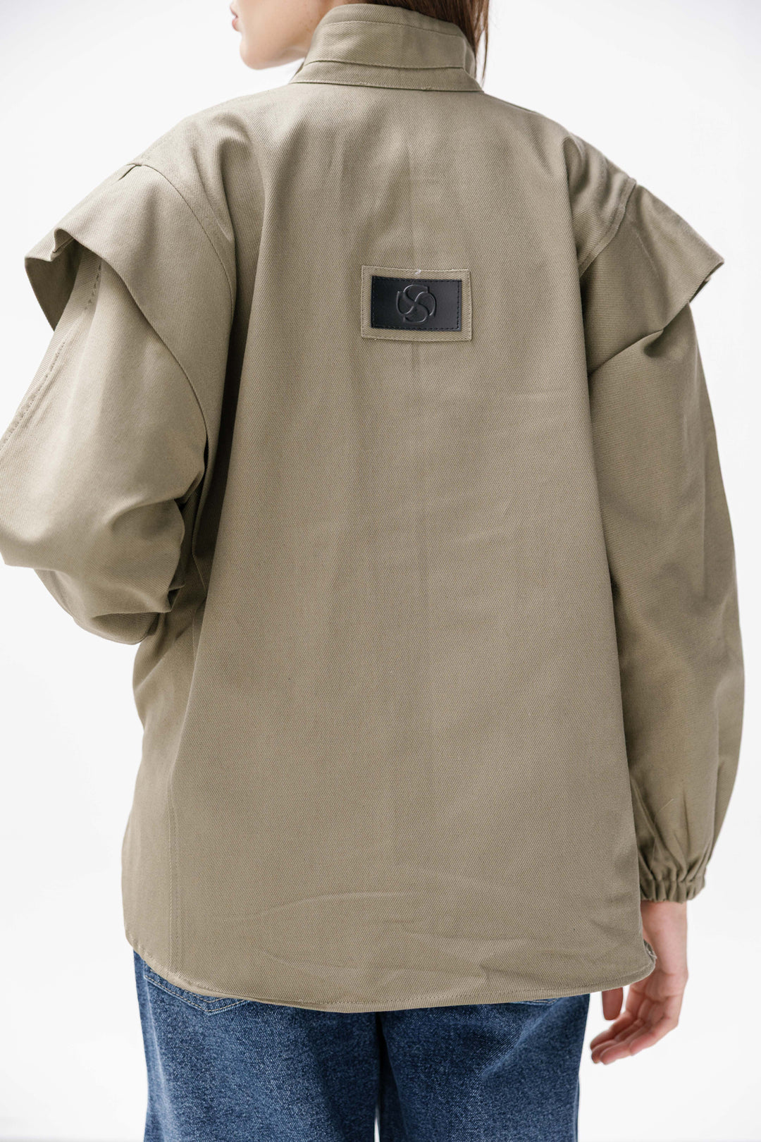 Denim Zipper Jacket - Olive