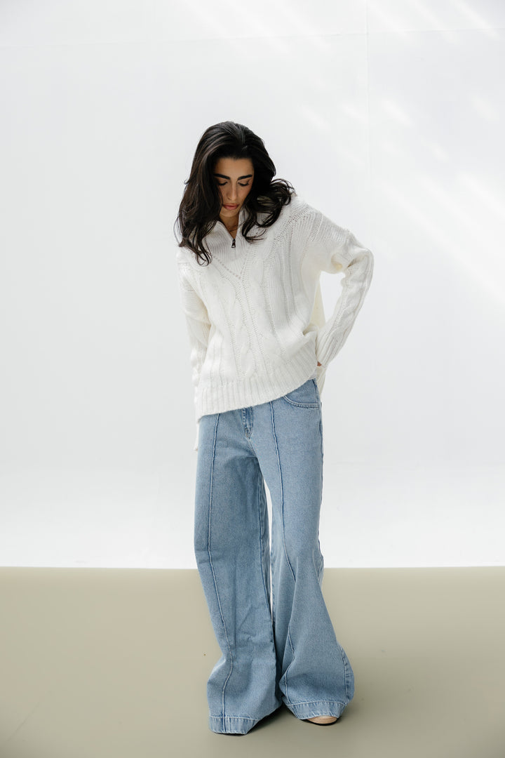 Zipper Knitted Sweater