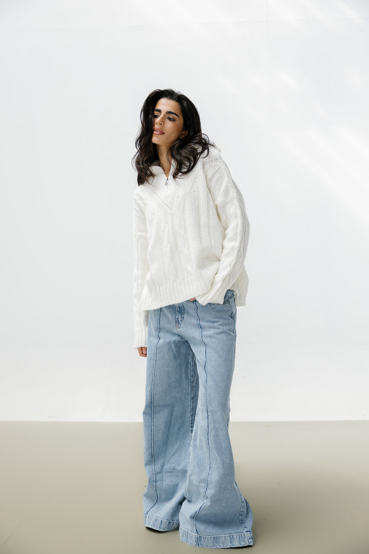 Zipper Knitted Sweater