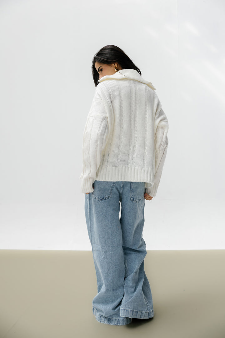 Zipper Knitted Sweater