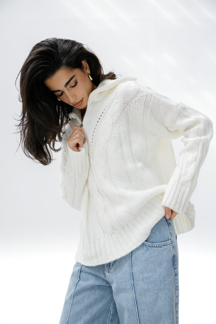 Zipper Knitted Sweater