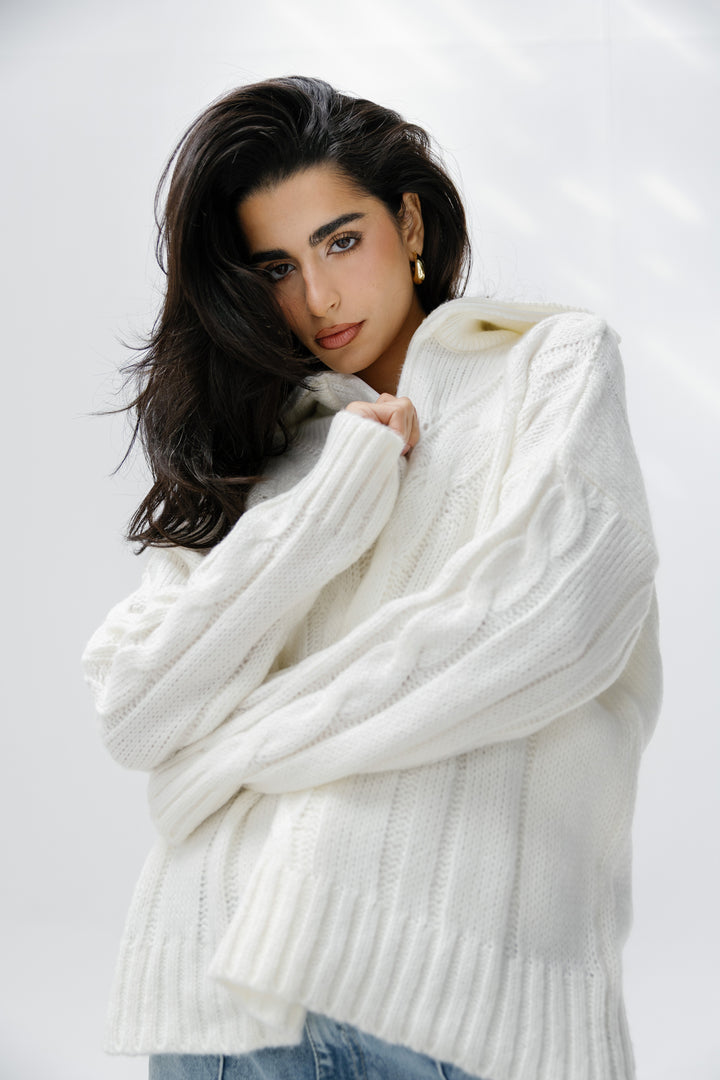 Zipper Knitted Sweater