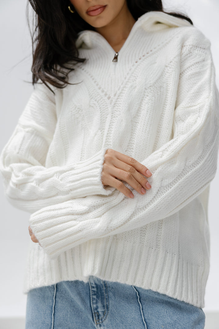 Zipper Knitted Sweater