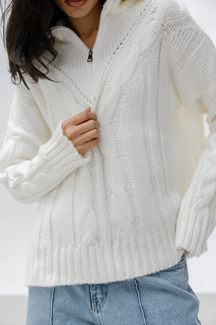 Zipper Knitted Sweater