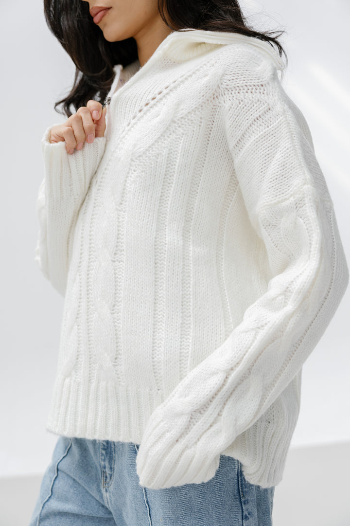 Zipper Knitted Sweater