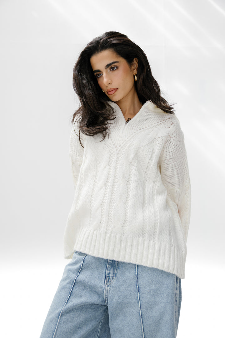 Zipper Knitted Sweater