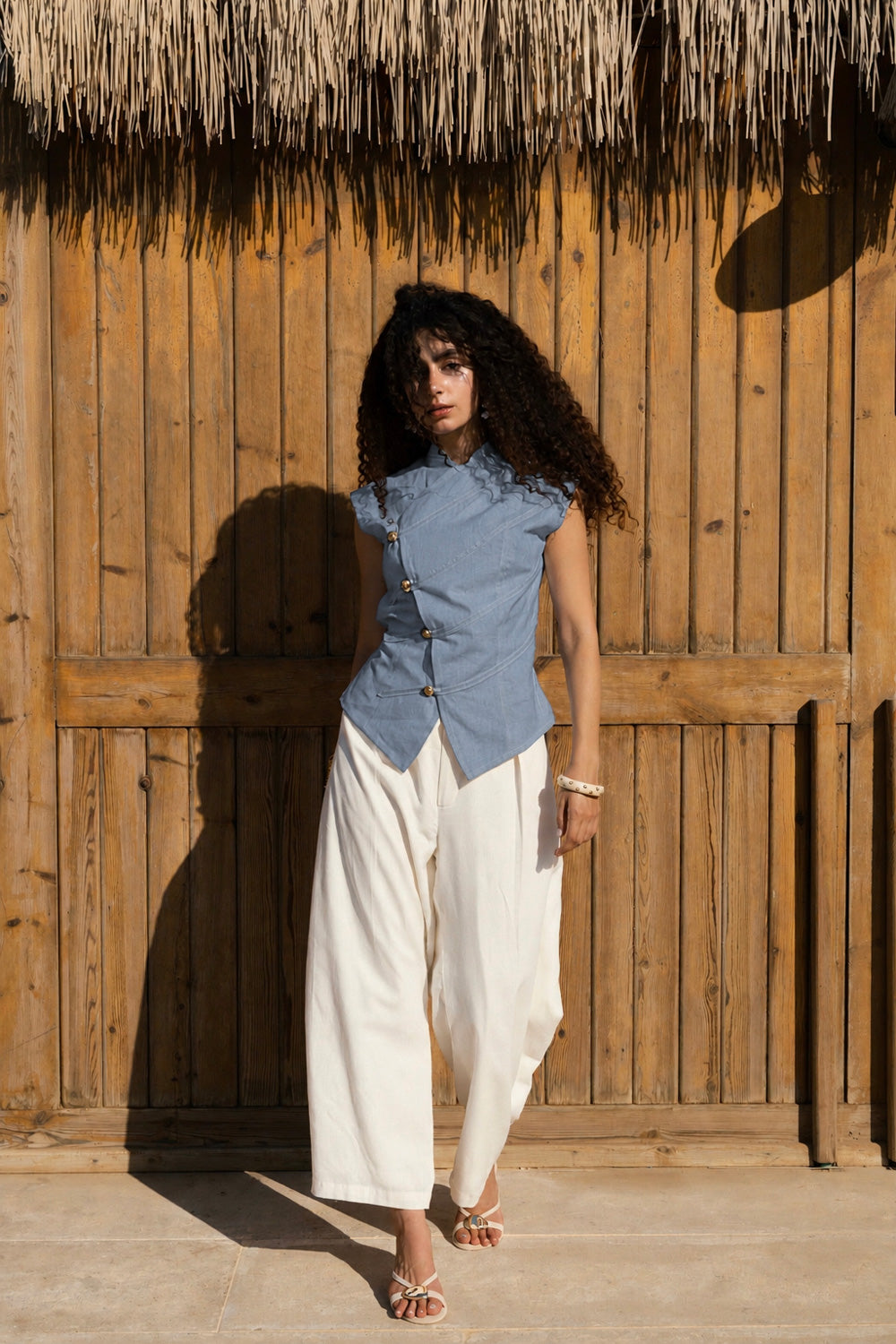 Contour vest - Denim Blue
